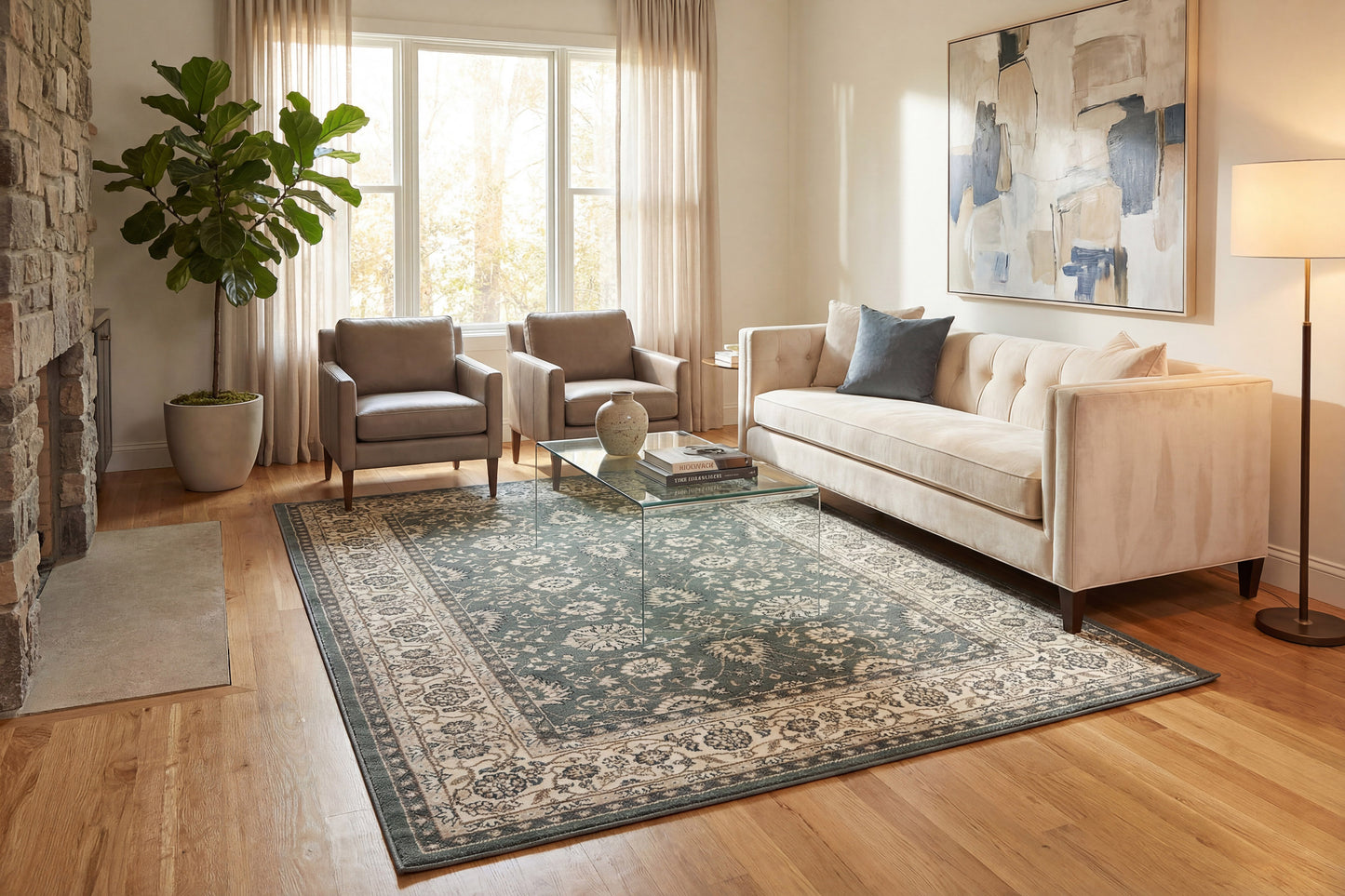 Yazd 2803-150 Grey/Ivory Area Rug