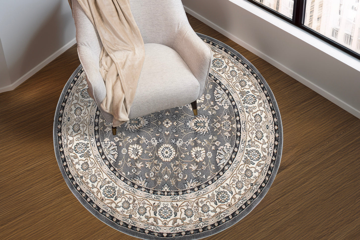 Yazd 2803-910 Grey/Ivory Area Rug