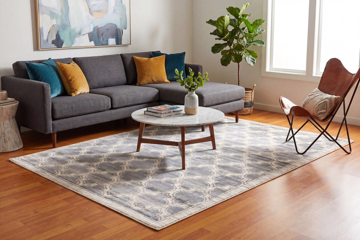 Yazd 2816-910 Grey/Ivory Area Rug