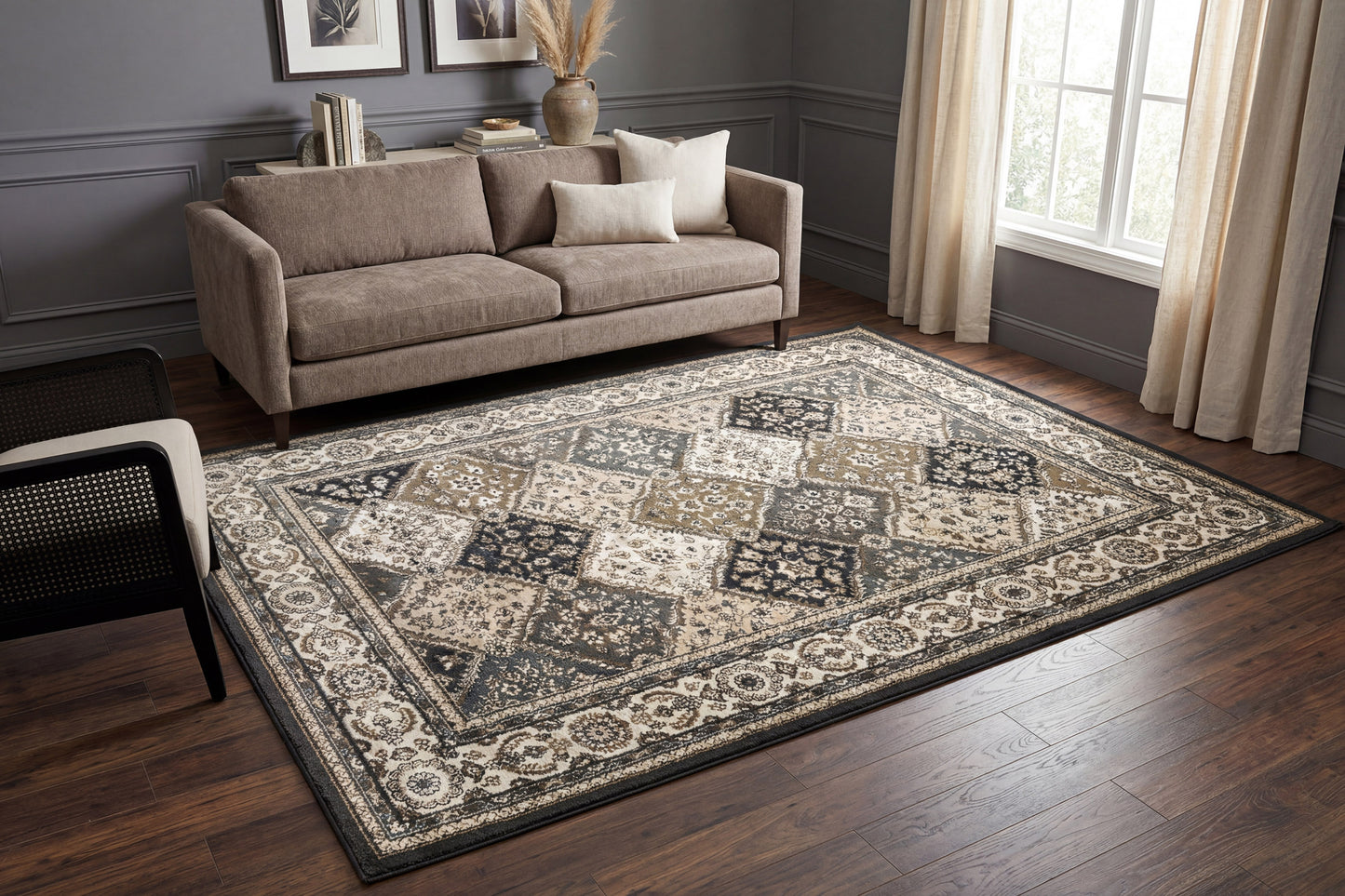 Yazd 8471-910 Grey/Ivory Area Rug