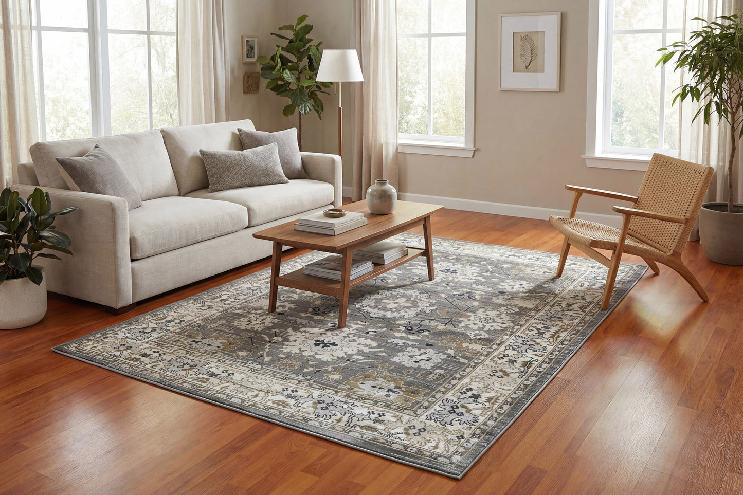 Yazd 8531-910 Grey/Ivory Area Rug