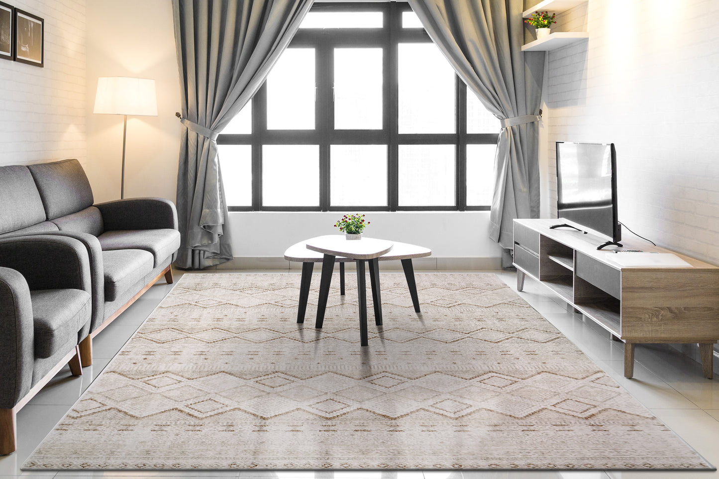 Zahara 4404-801 Beige/Ivory Area Rug