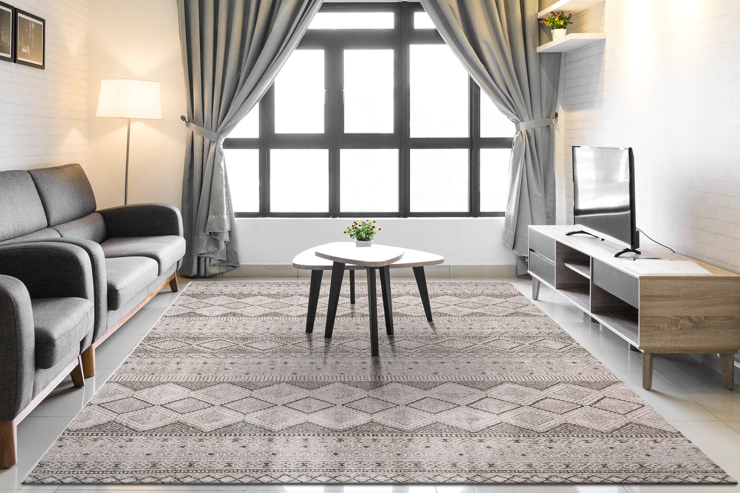 Zahara 4404-901 Grey/Ivory Area Rug