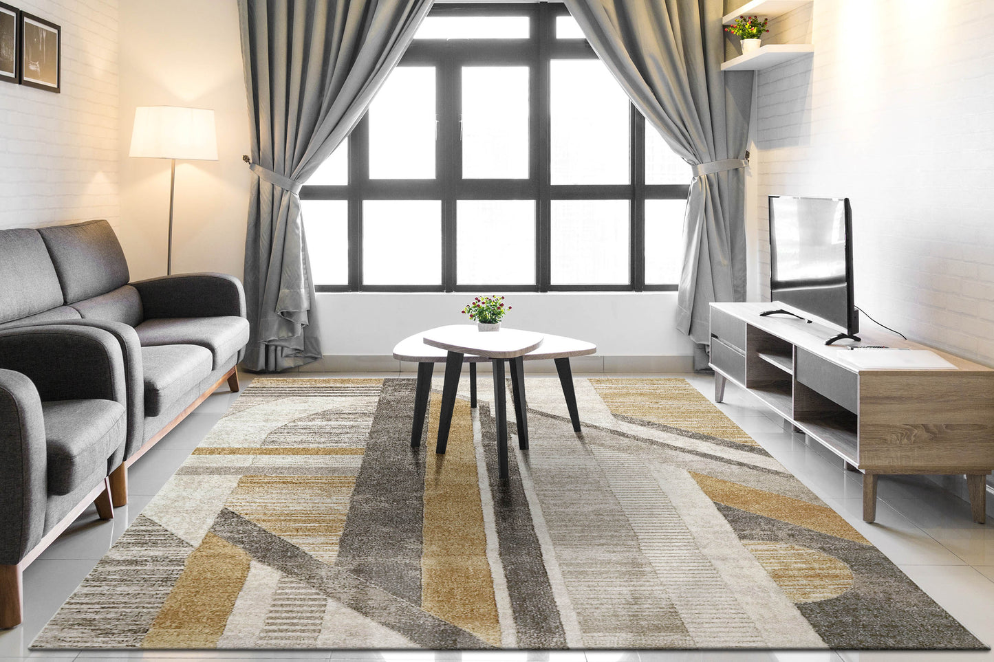 Zahara 4415-970 Grey/Gold Area Rug