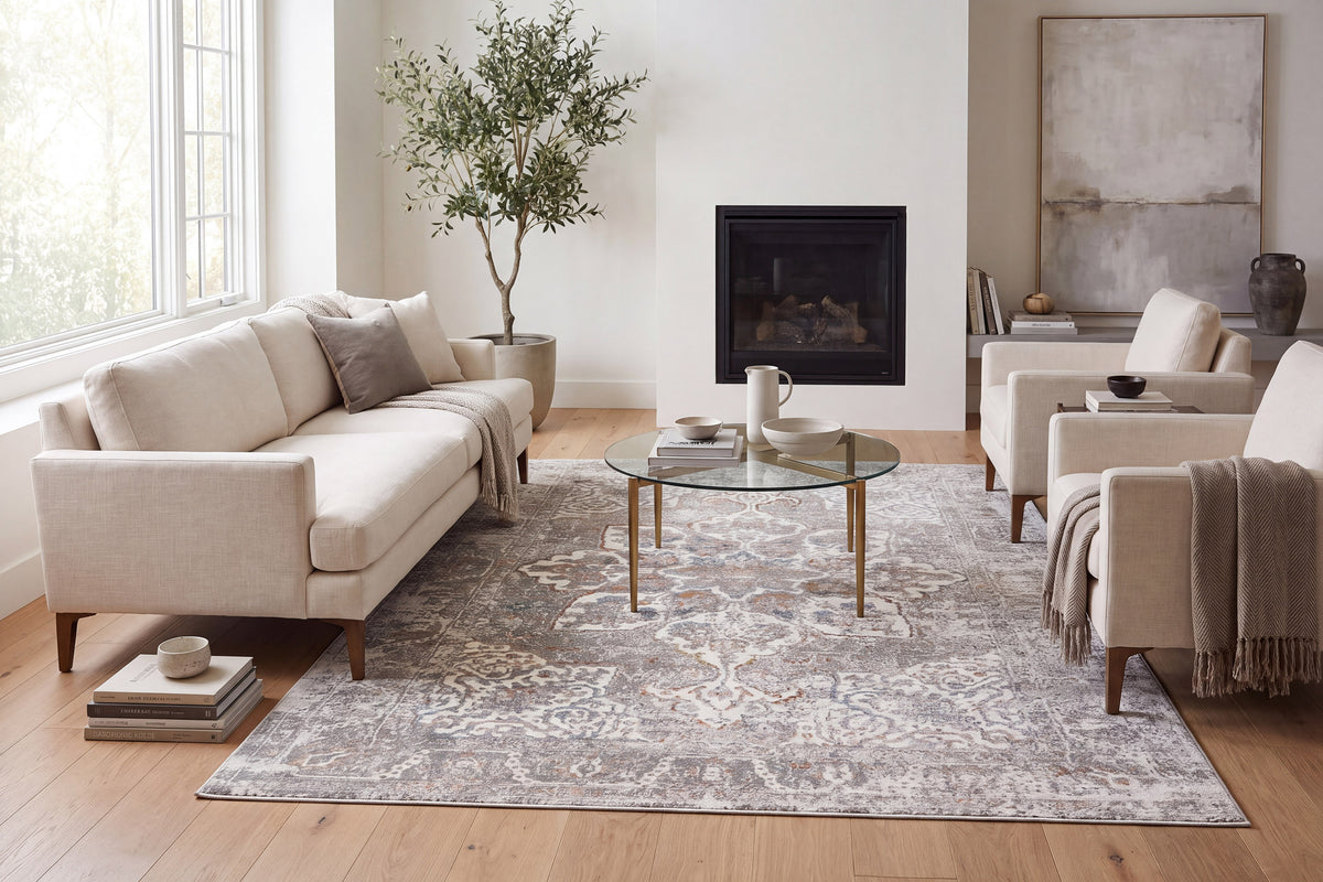 Zen 8337-950 Grey/Blue Area Rug