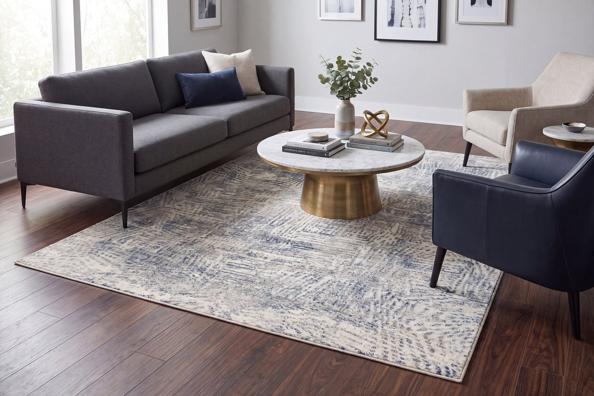 Zen 8341-950 Grey/Blue Area Rug