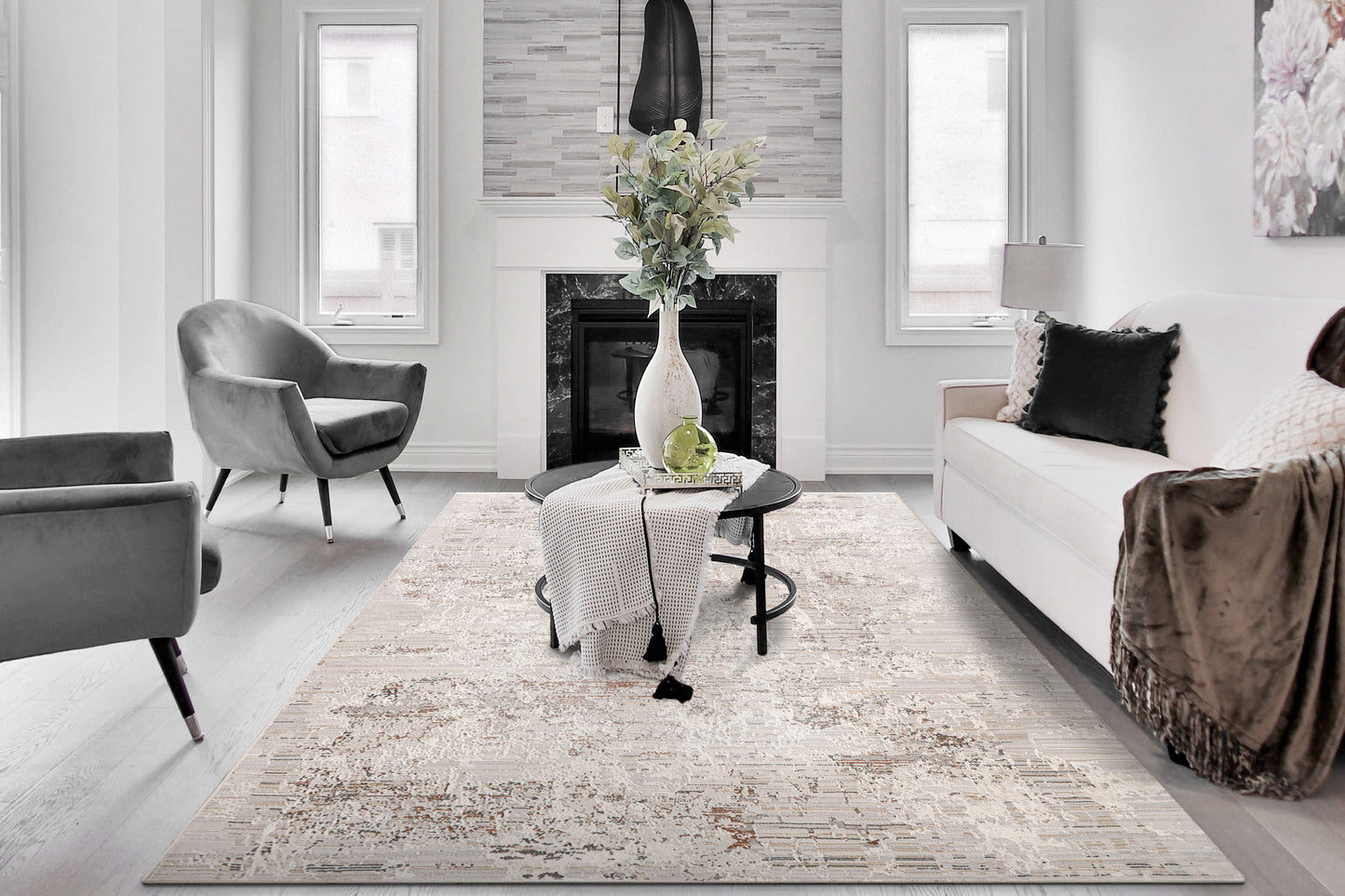 Marina 8051-130 White/Rose Area Rug