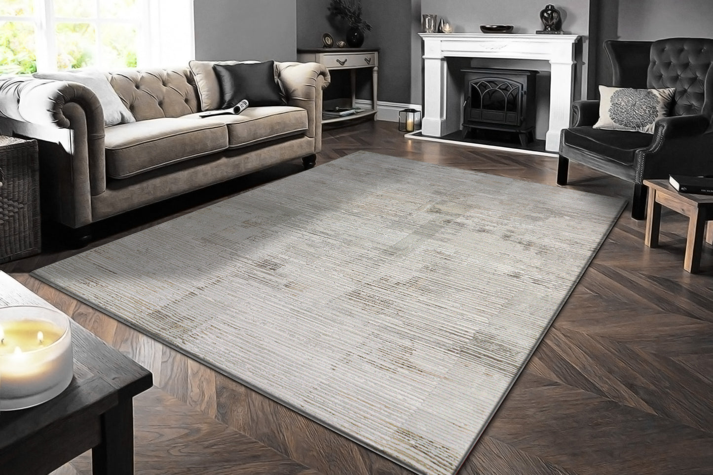 Renaissance 3153-190 Ivory/Grey Area Rug