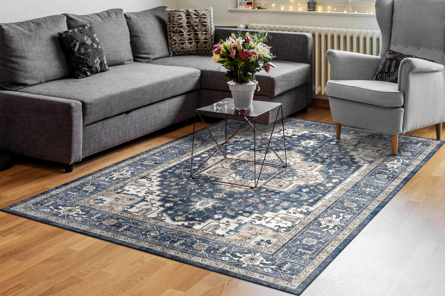 Elise 6302-510 Navy/Ivory Area Rug