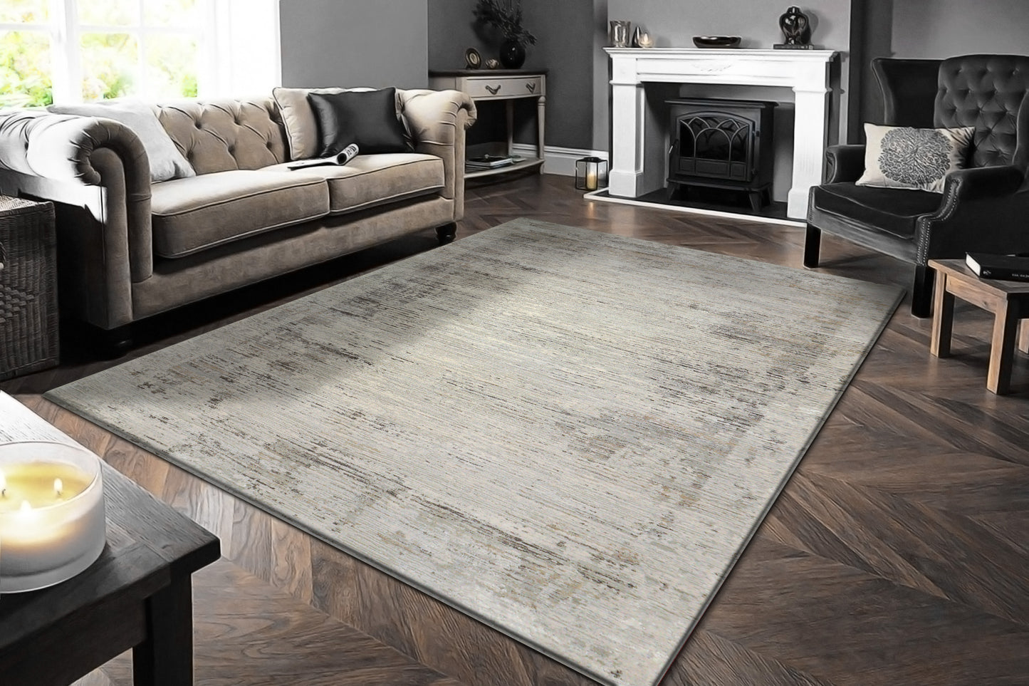 Renaissance 3154-190 Ivory/Grey Area Rug