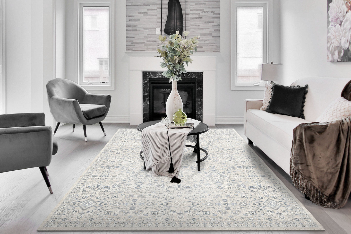 Cosmo 6839-890 Beige/Grey Area Rug