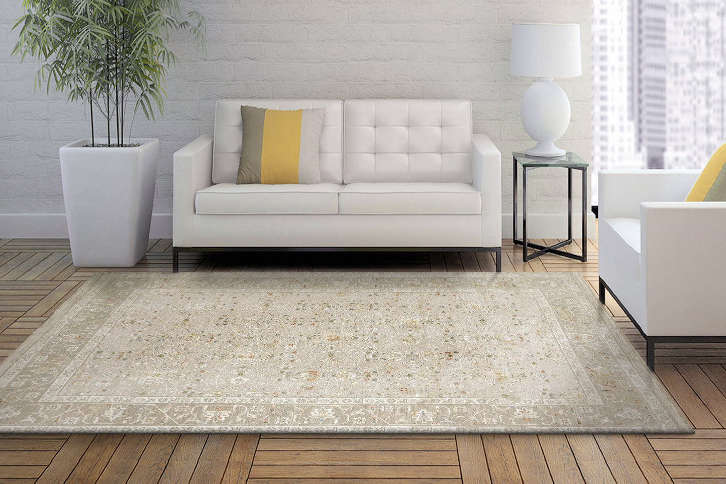 Hudson 1451-880 Beige/Dark Beige Area Rug