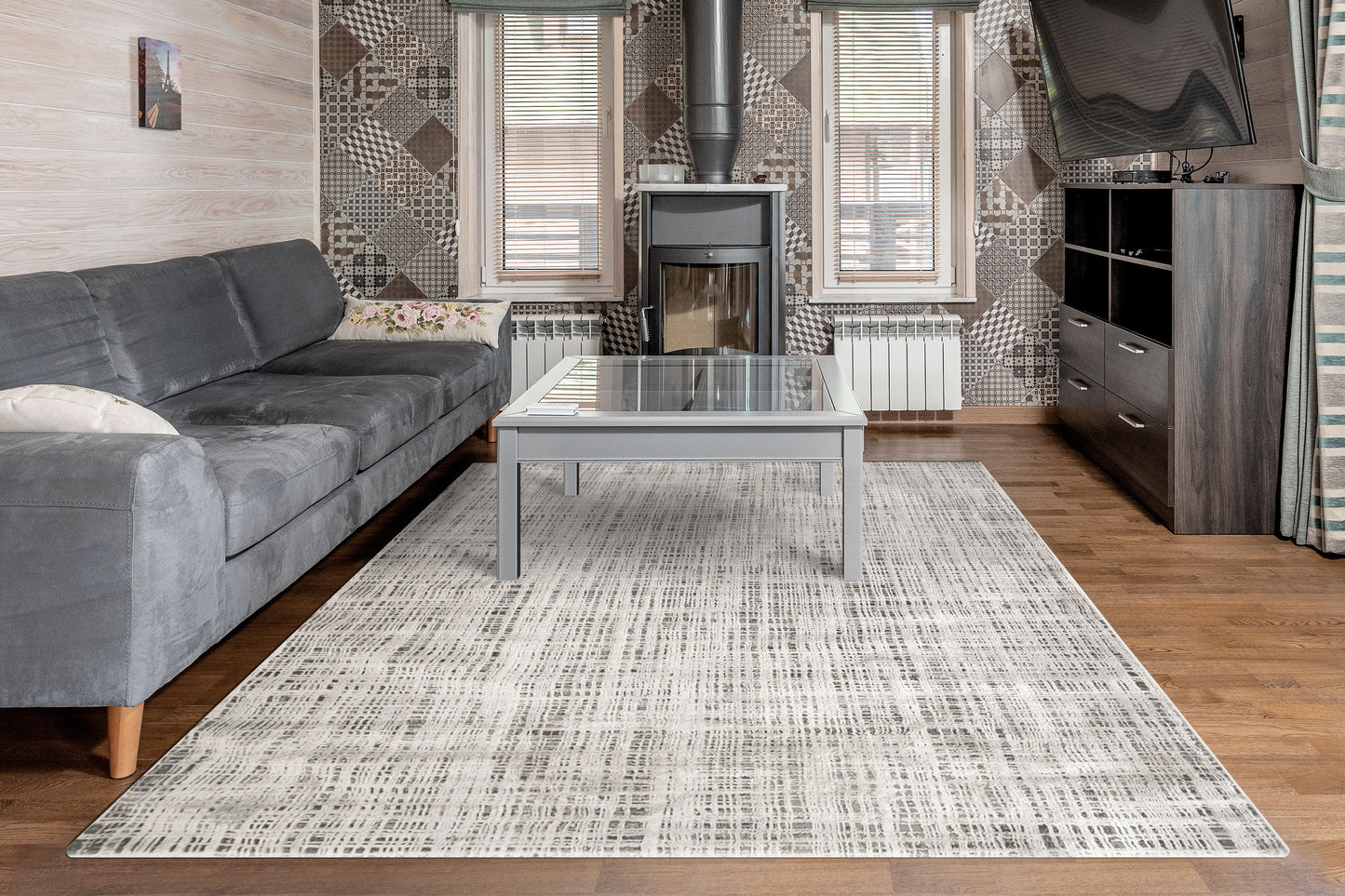 Rori 9355-900 Grey/Charcoal Area Rug