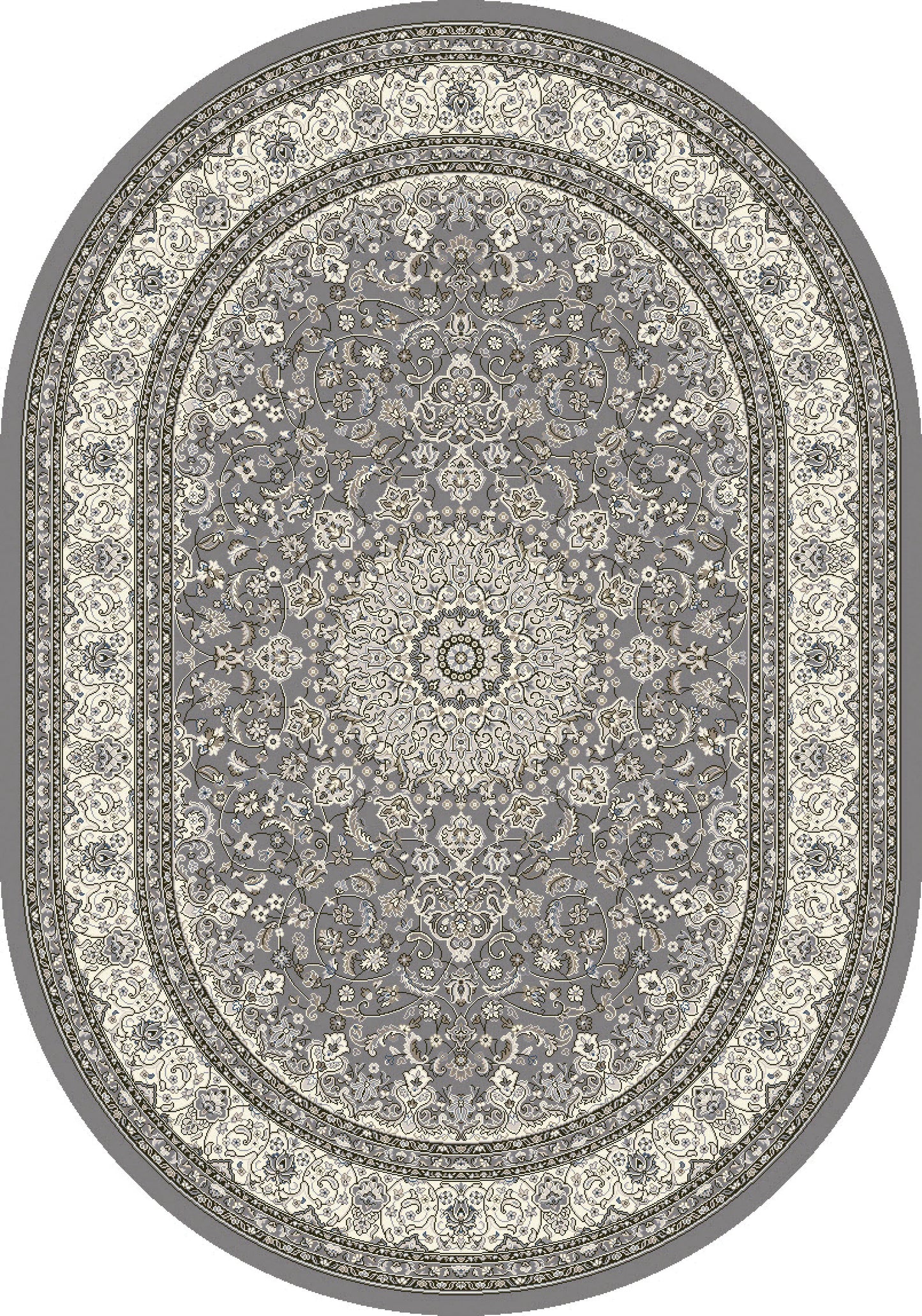 Ancient Garden 57119-5666 Grey/Cream Area Rug