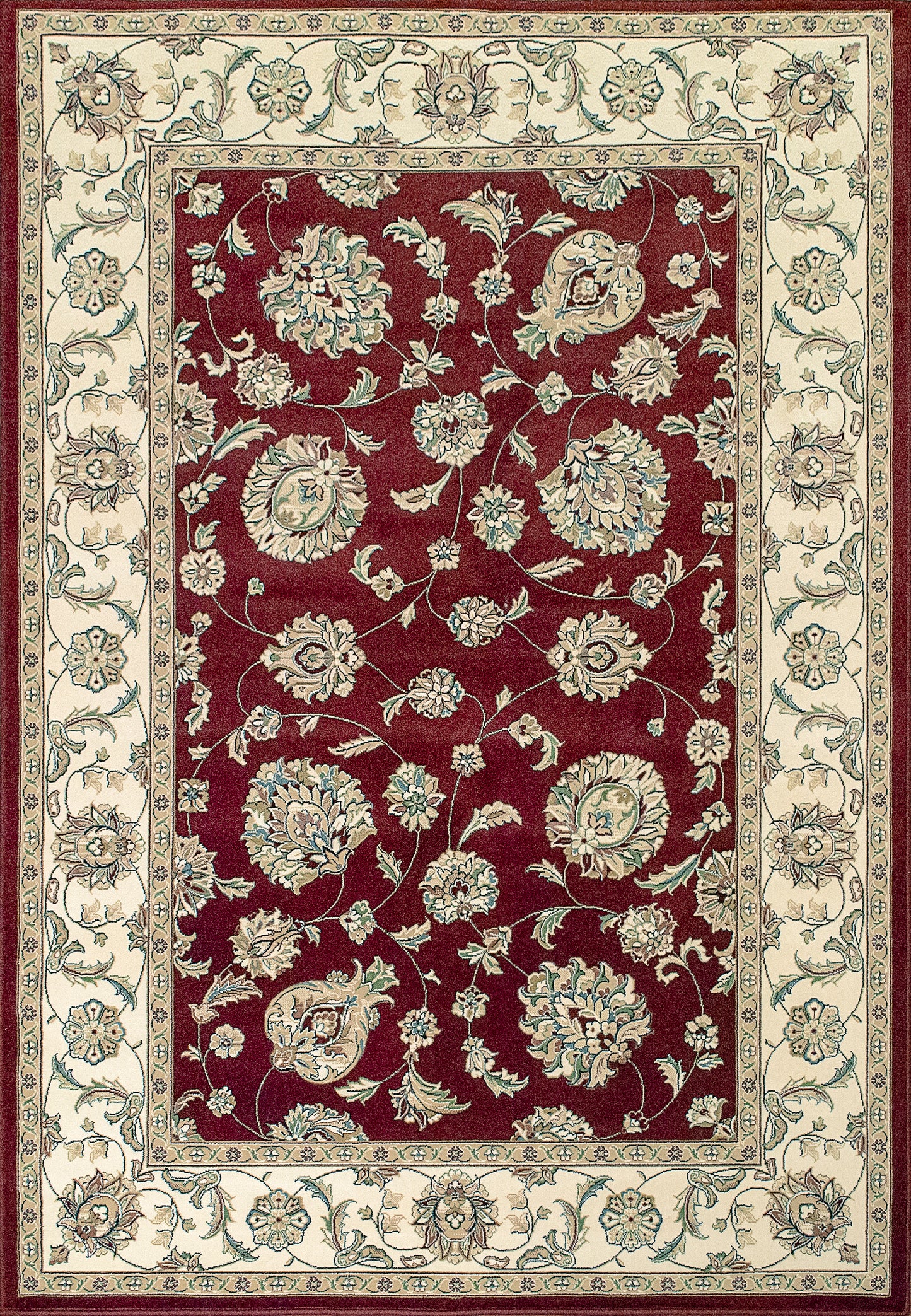 Ancient Garden 57365-1464 Red/Ivory Area Rug