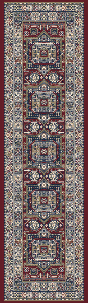 Ancient Garden 57147-1454 Red Area Rug