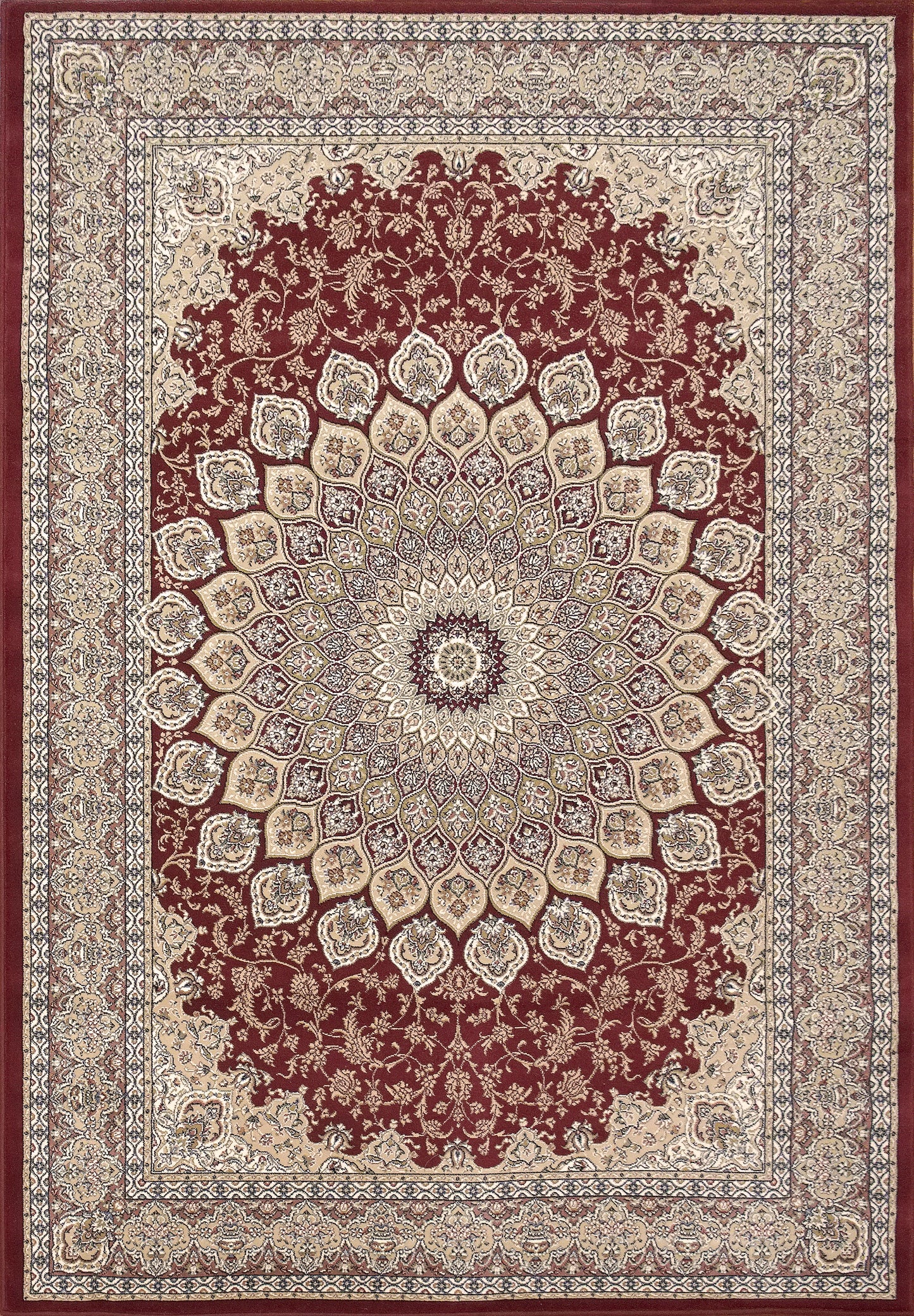 Ancient Garden 57090-1484 Red Area Rug