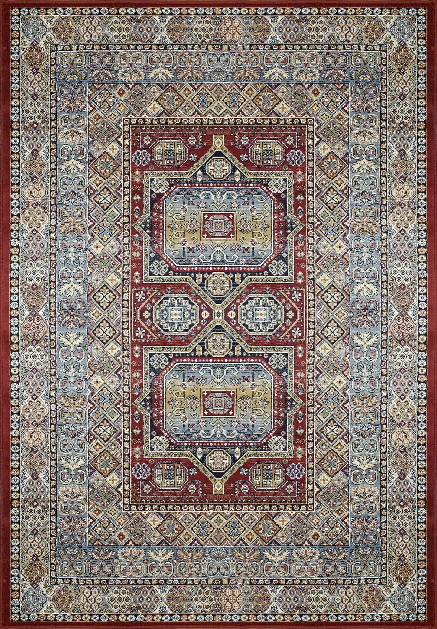 Ancient Garden 57147-1454 Red Area Rug