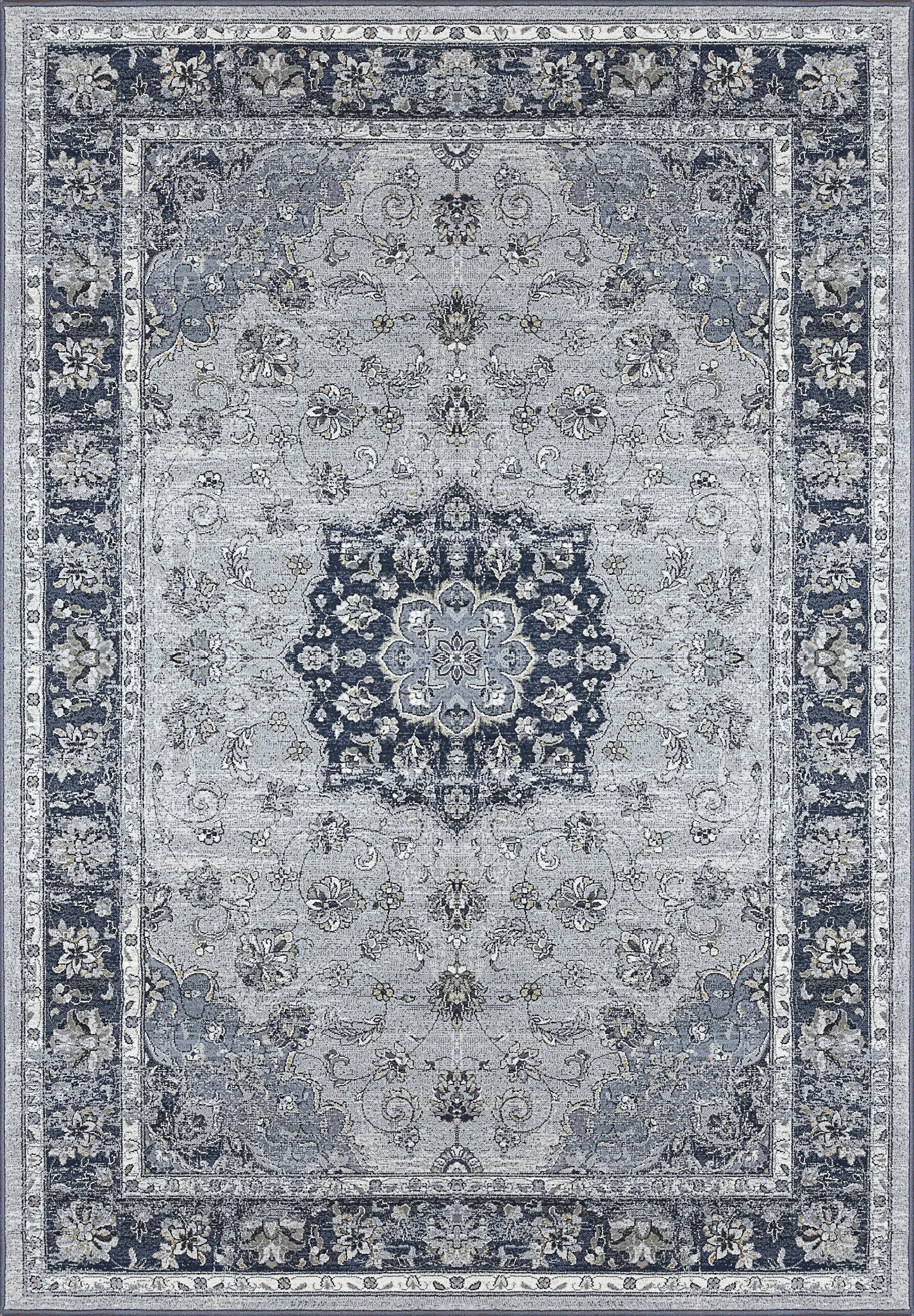 Dynamic Rugs Ancient Garden 57559-9686 Silver/Blue Area Rug
