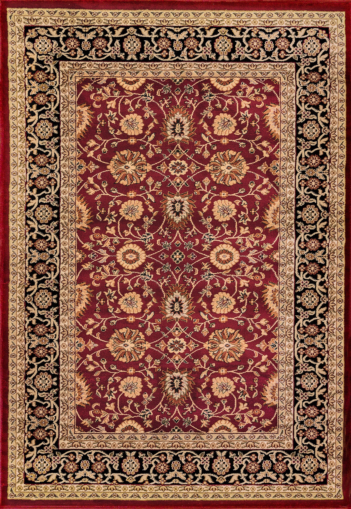 Yazd 2803-390 Red/Black Area Rug