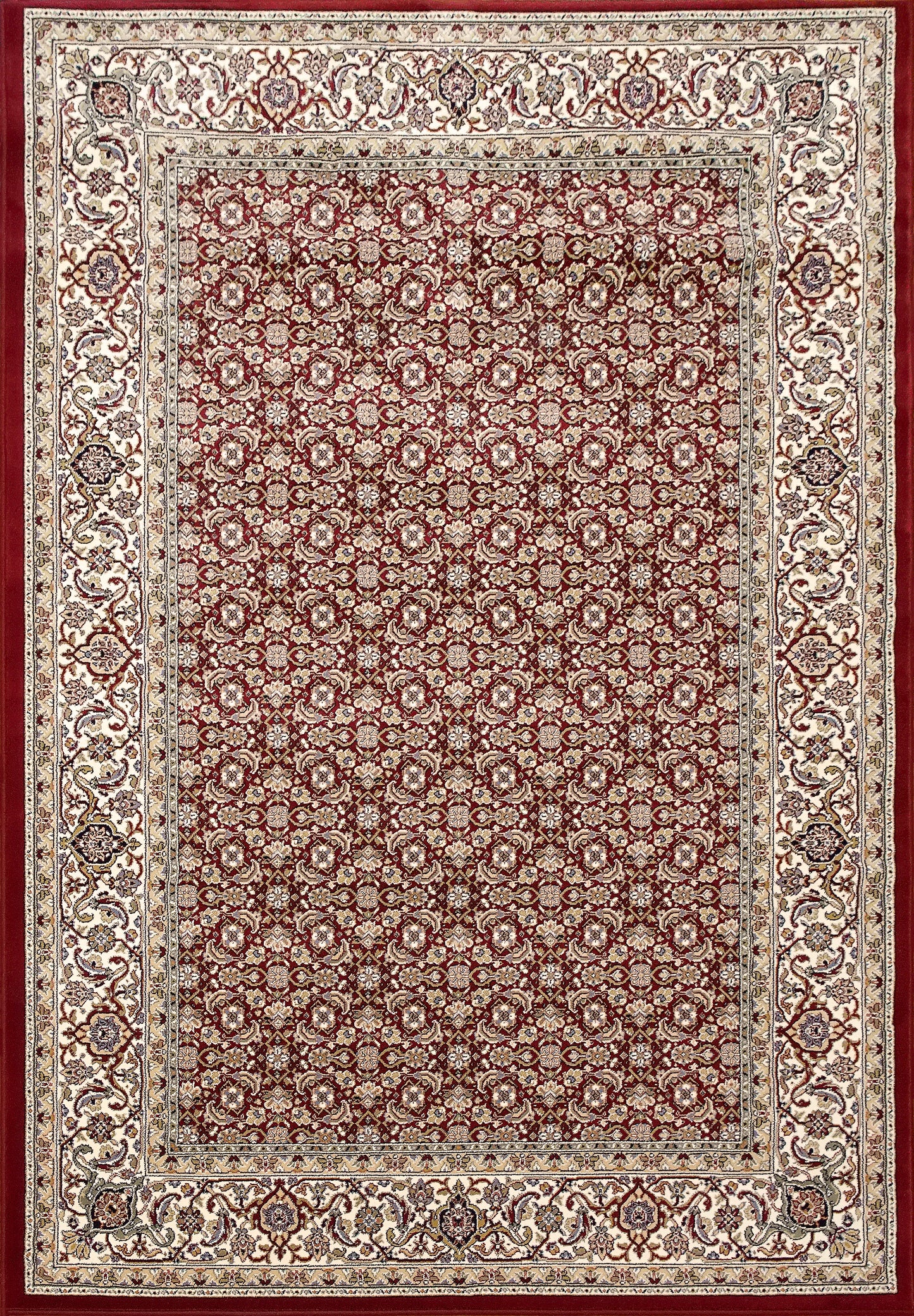 Ancient Garden 57011-1414 Red/Ivory Area Rug