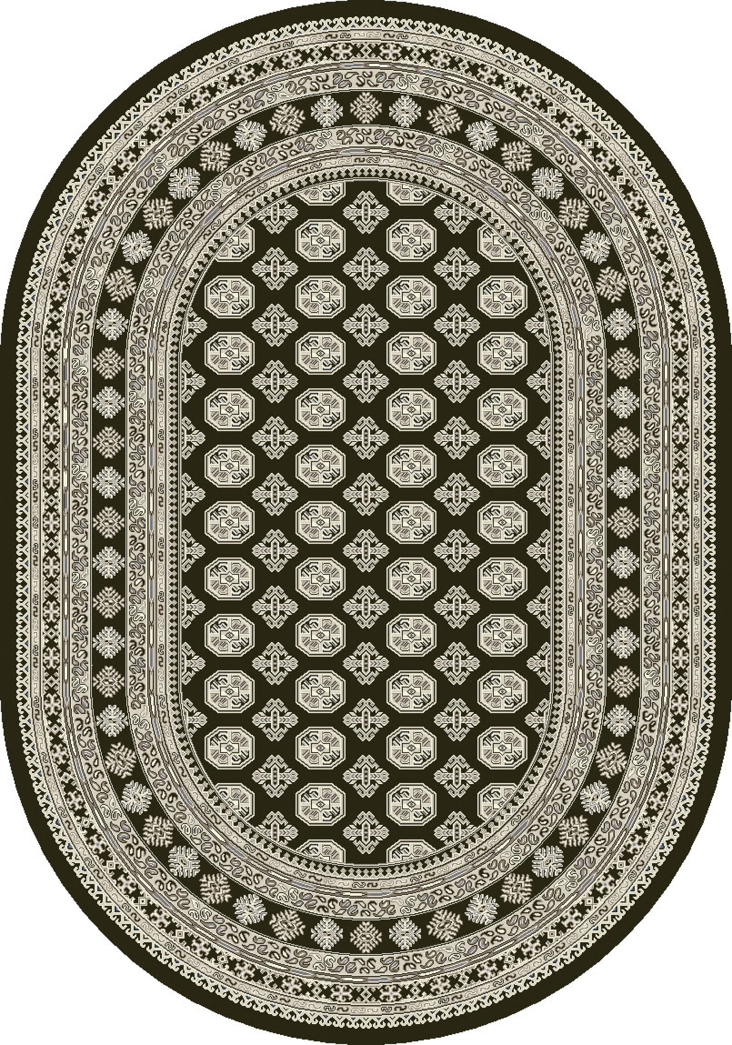 Ancient Garden 57102-3636 Charcoal/Silver Area Rug