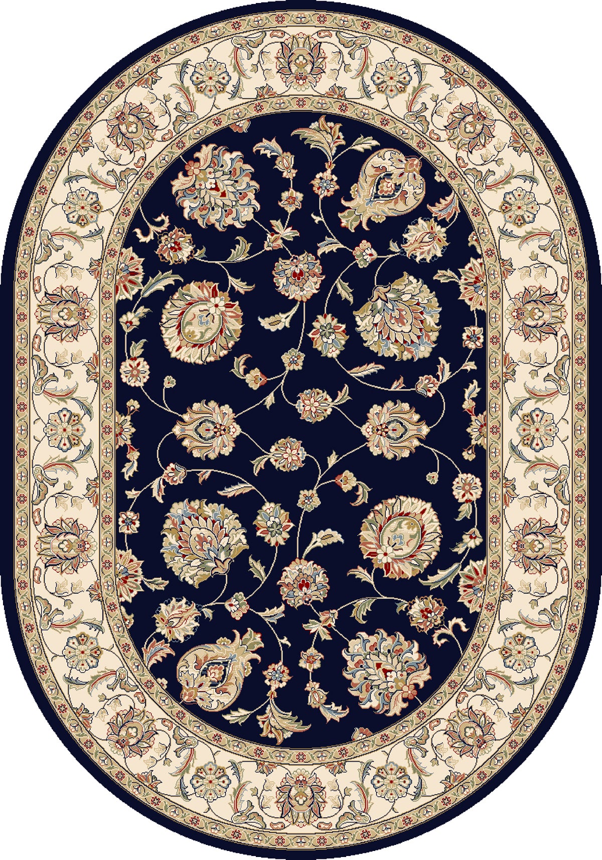 Ancient Garden 57365-3464 Blue/Ivory Area Rug