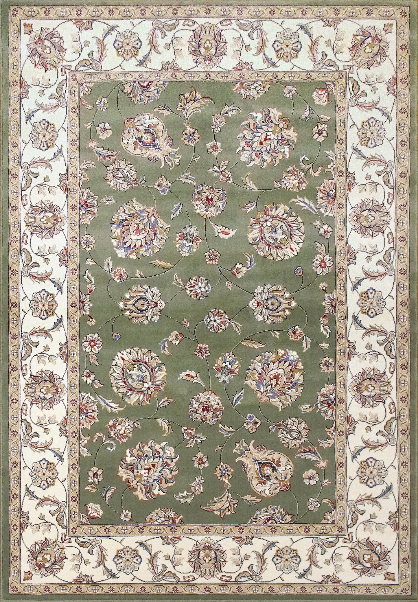 Ancient Garden 57365-4464 Green/Ivory Area Rug