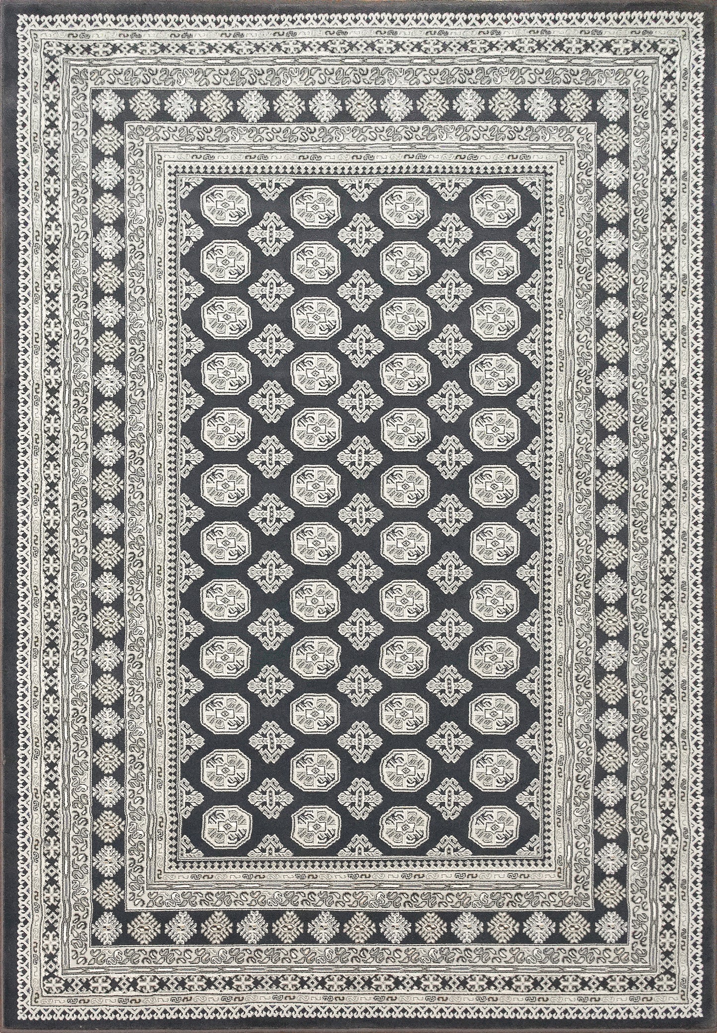 Ancient Garden 57102-3636 Charcoal/Silver Area Rug