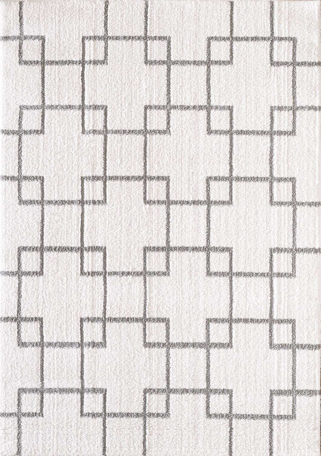 Dynamic Rugs Silky Shag 5901-119 Ivory/Silver Area Rug