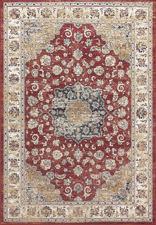 Ancient Garden 57559-1464 Red/Ivory Area Rug