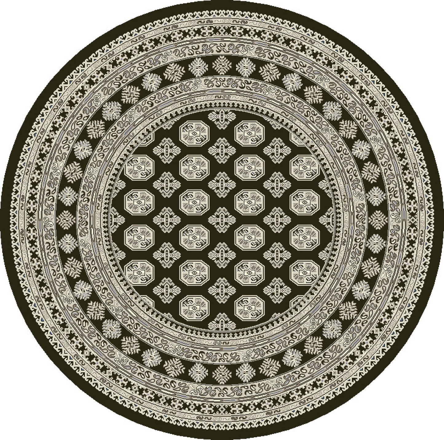 Ancient Garden 57102-3636 Charcoal/Silver Area Rug