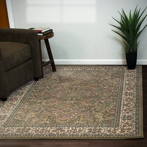 Dynamic Rugs Ancient Garden 57078-4444 Green/Ivory Area Rug