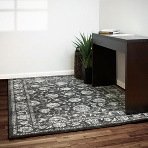 Dynamic Rugs Ancient Garden 57126-3636 Charcoal/Silver Area Rug
