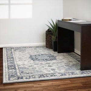 Dynamic Rugs Ancient Garden 57559-9686 Silver/Blue Area Rug