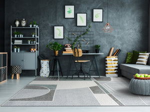 Dynamic Rugs Polaris 46012-6141 Ivory/Grey/Teal Area Rug