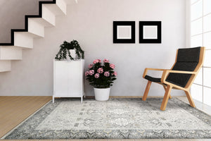 Dynamic Rugs Sunrise 6680-975 Grey/Gold/Blue Area Rug